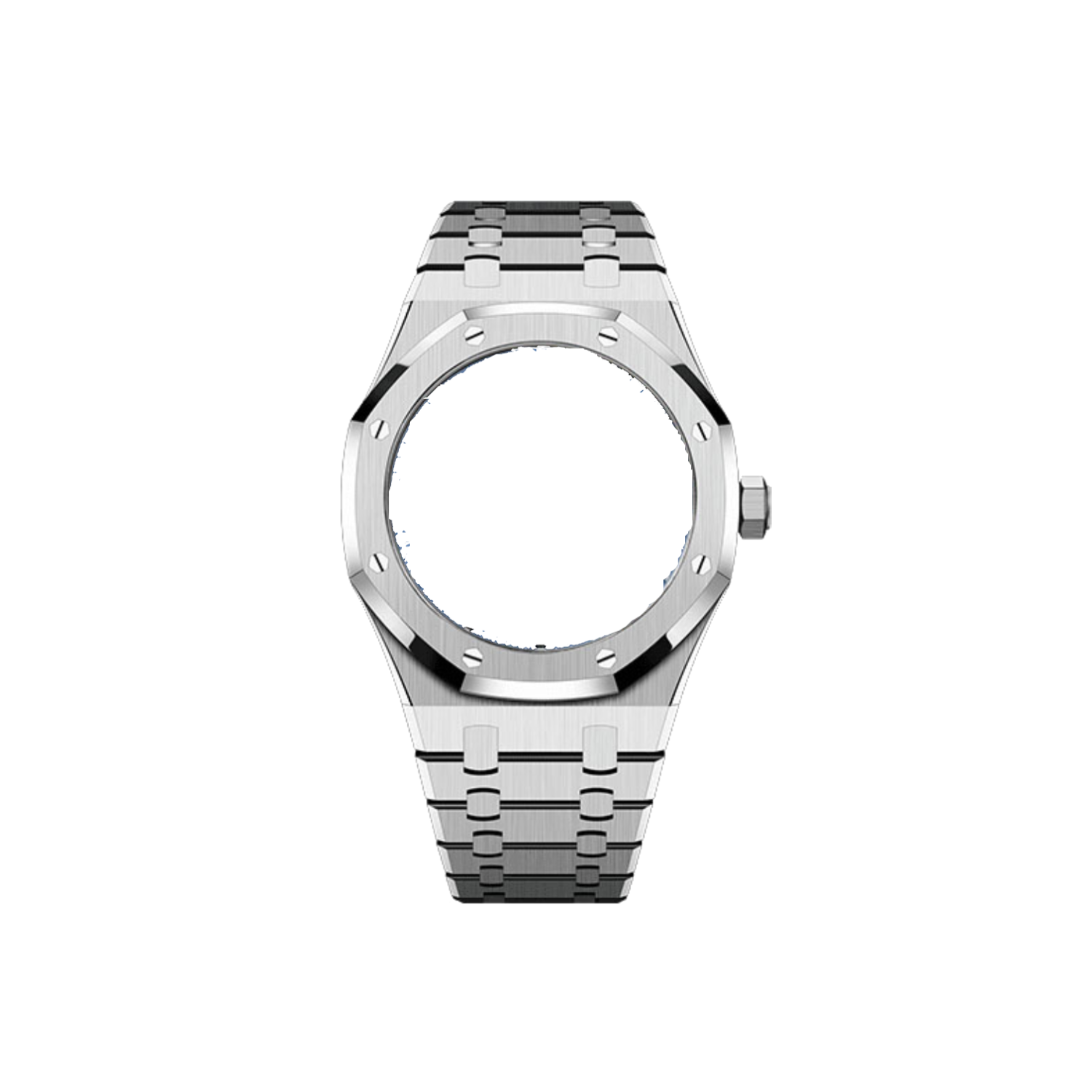 case - Silver Case & Band